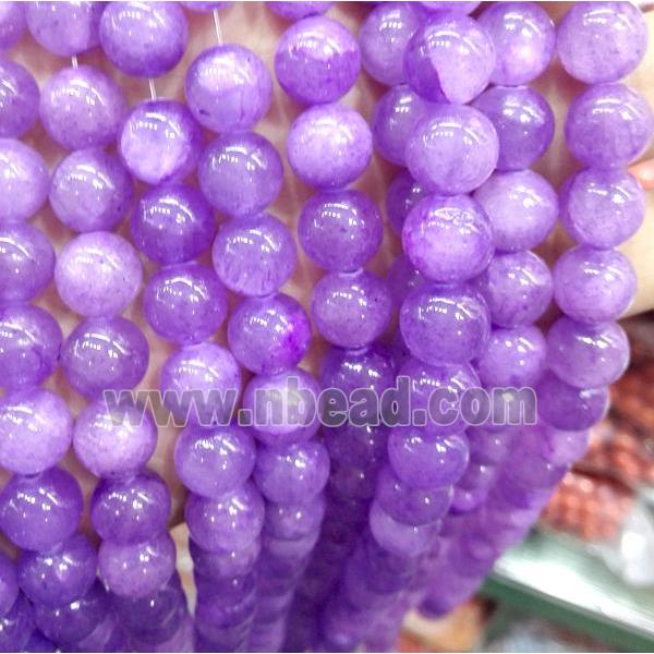 lavender jade bead, round, stabile