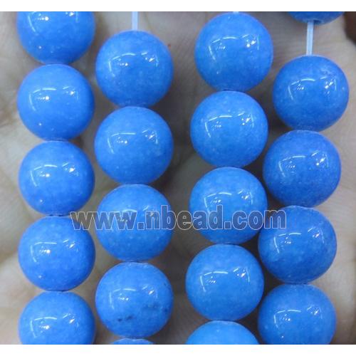 blue jade bead, round, stabile