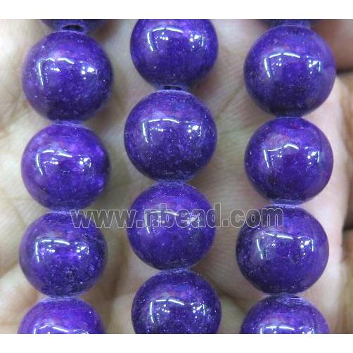 purple jade bead, round, stabile