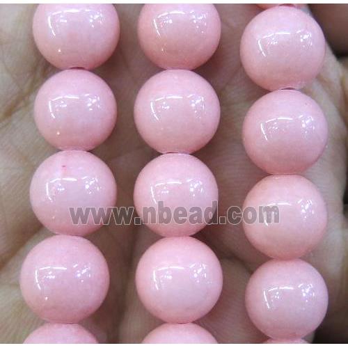 pink jade bead, round, stabile