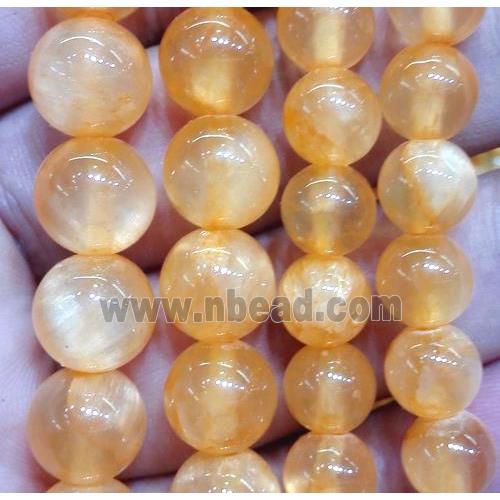 round jade beads, orange dye