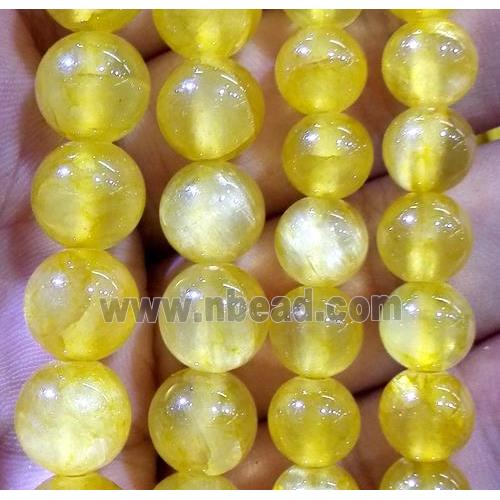 round jade beads, dye gold