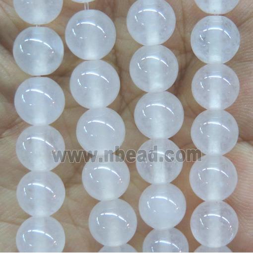 round jade stone beads, dye, white