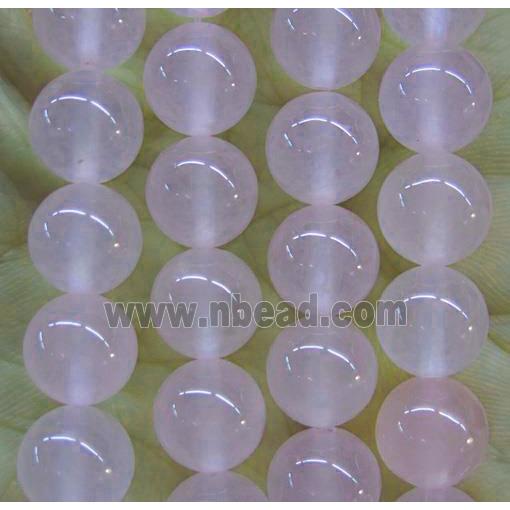 round jade stone beads, pink, dye