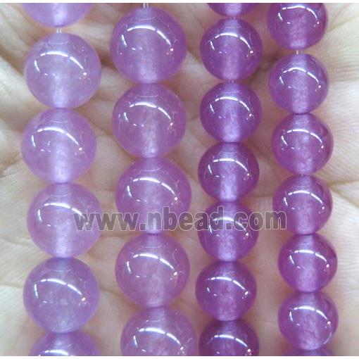 round jade stone beads, dye, lt.hotpink