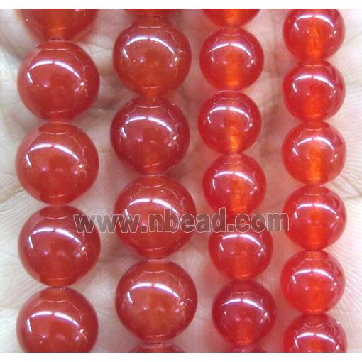 round jade stone beads, dye, ruby