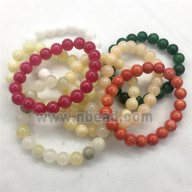 Stretch Jade bracelet, dye