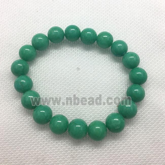 Stretch Jade bracelet, round, dye