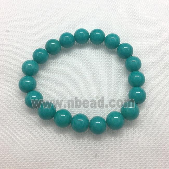 Stretch Jade bracelet, round, dye