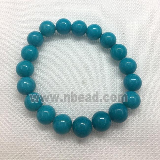 Stretch Jade bracelet, round, dye