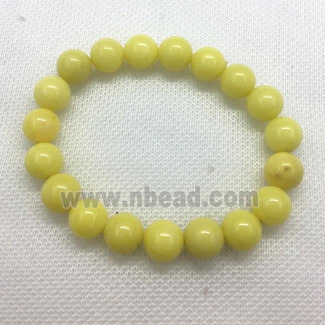 Stretch Jade bracelet, round, dye