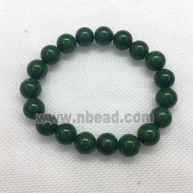 Stretch Jade bracelet, round, dye