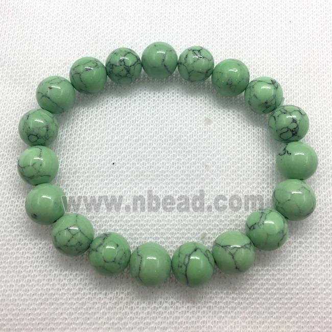 Stretch Jade bracelet, round, dye