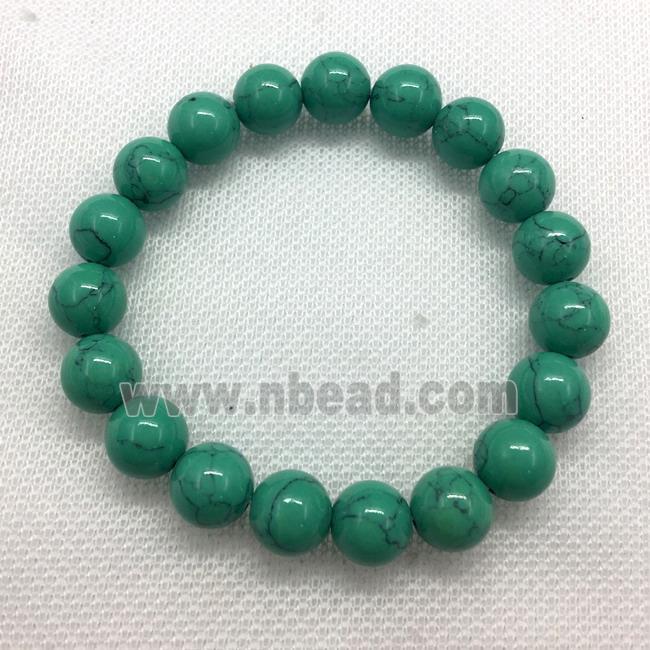 Stretch Jade bracelet, round, dye