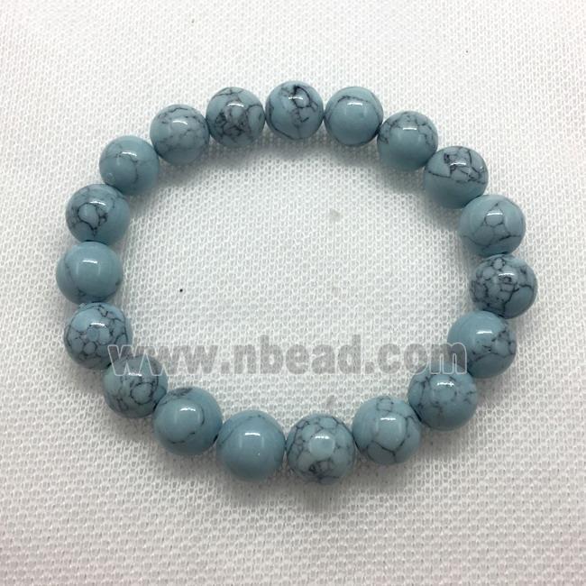 Stretch Jade bracelet, round, dye