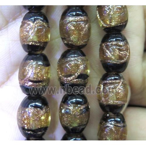 lampwork bead, barrel