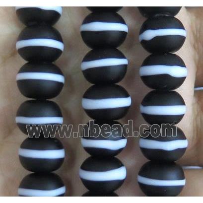 Black Lampwork Glass Rondelle Beads Matte