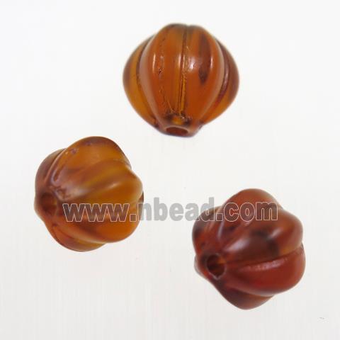 brown lampwork glass beads, Pumpkin