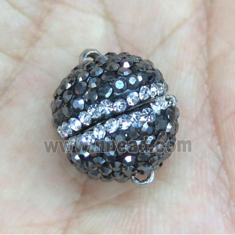 Magnetic copper clasp paved rhinestone