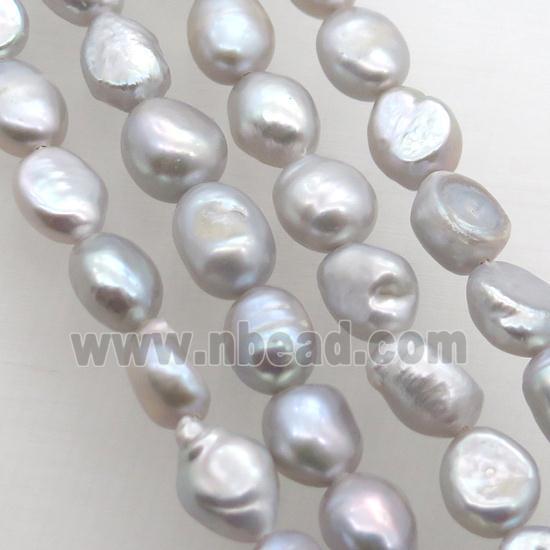 gray Freshwater Pearl beads, freeform