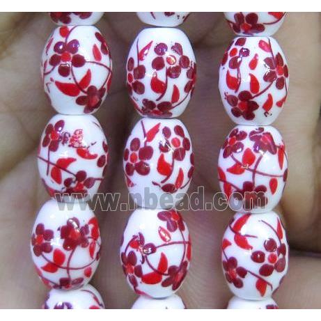 Porcelain barrel beads