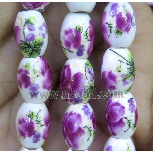 Porcelain barrel beads