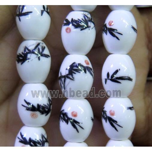 Porcelain barrel beads