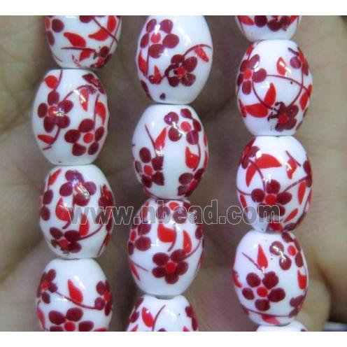 Porcelain barrel beads