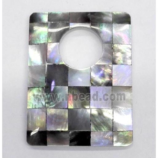 Paua Abalone shell pendant, rectangle