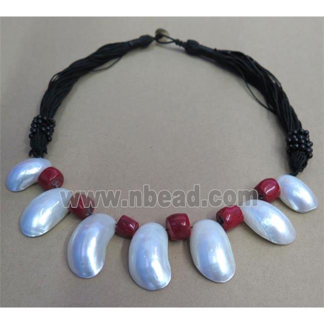 freshwater shell pearl necklace collar