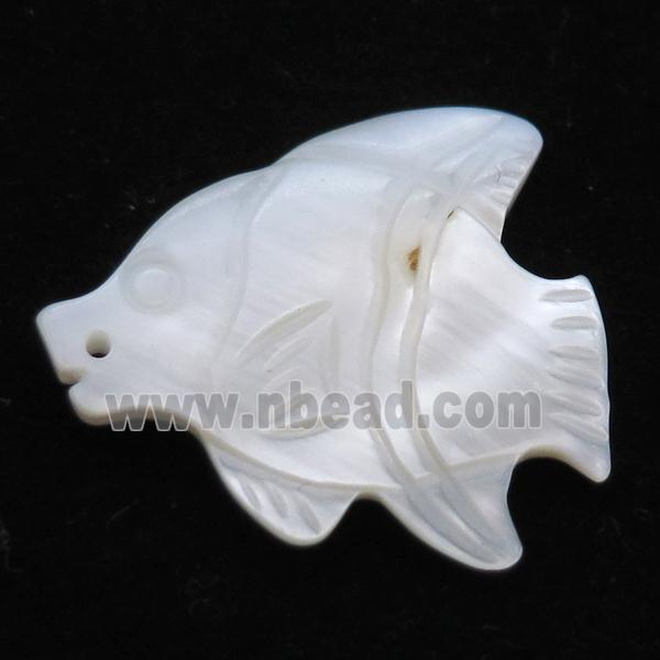 white shell fish pendant