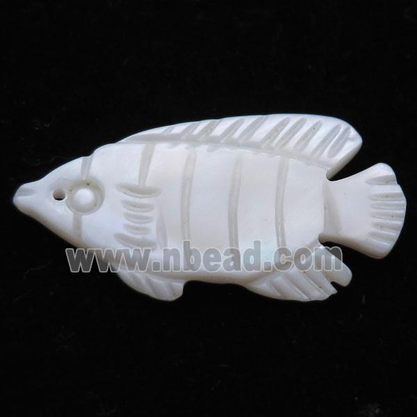 white shell fish pendant