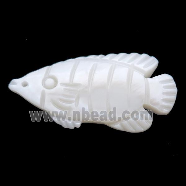 white shell fish pendant