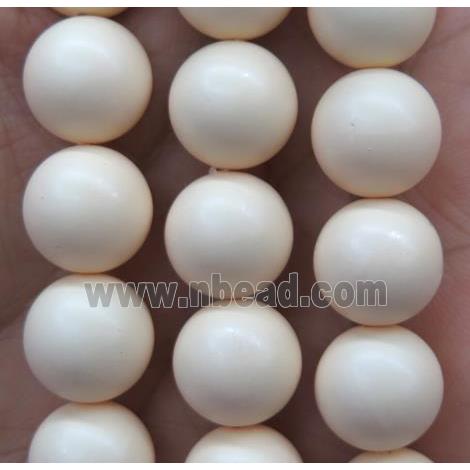 matte pearlized shell beads, round