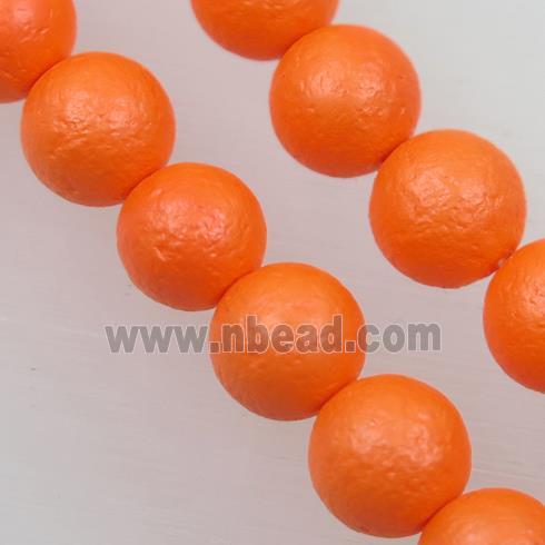 round matte nacarat pearlized shell beads