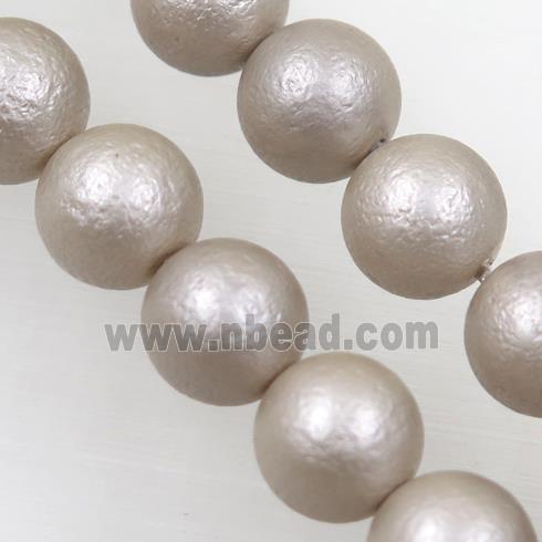 pearlized shell bead, matte Rough round