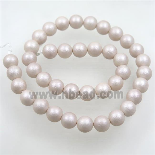 pearlized shell bead, matte Rough round