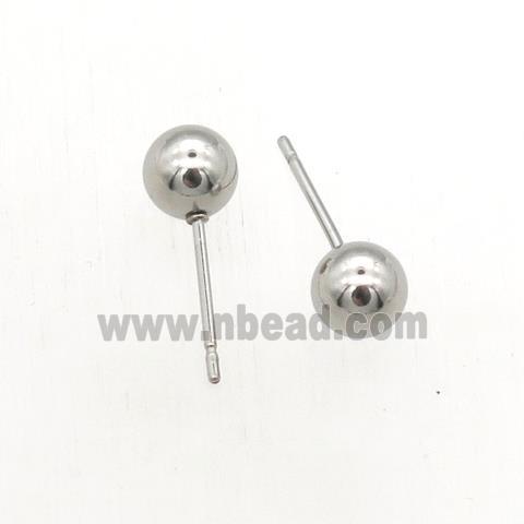 stainless steel stud earring with ball