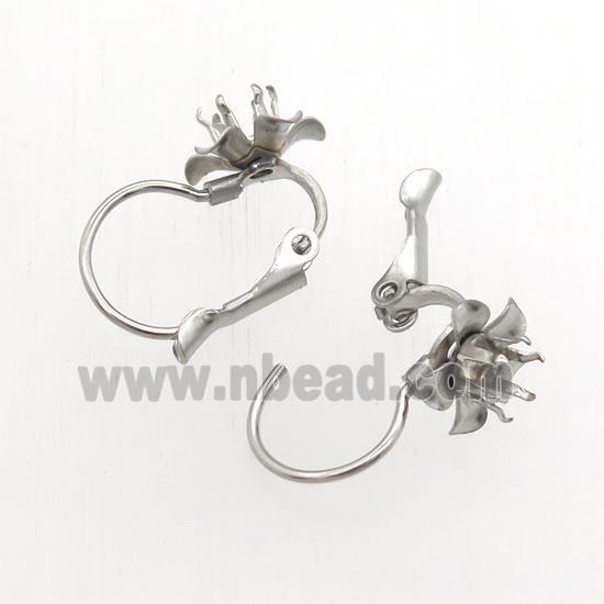 stainless steel leaveback earring with bail