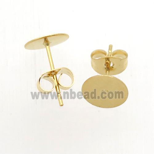 stainless steel studs earring with pad, gold plated