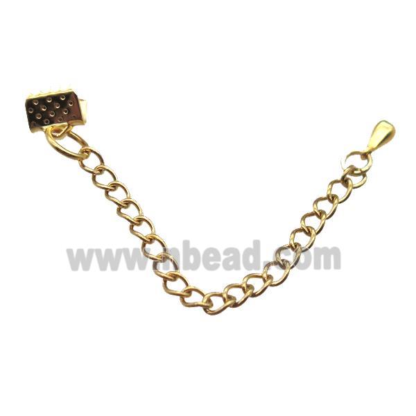 stainless steel clip cord end, gold plated