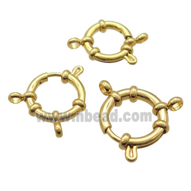 stainless steel Clasp with spring, gold plated