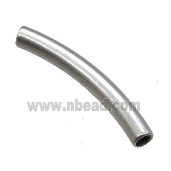 stainless steel tube beads, platinum plated