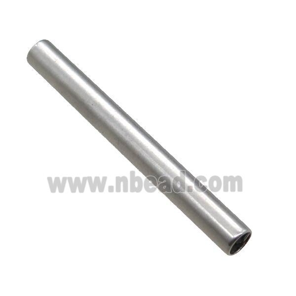 stainless steel tube beads, platinum plated