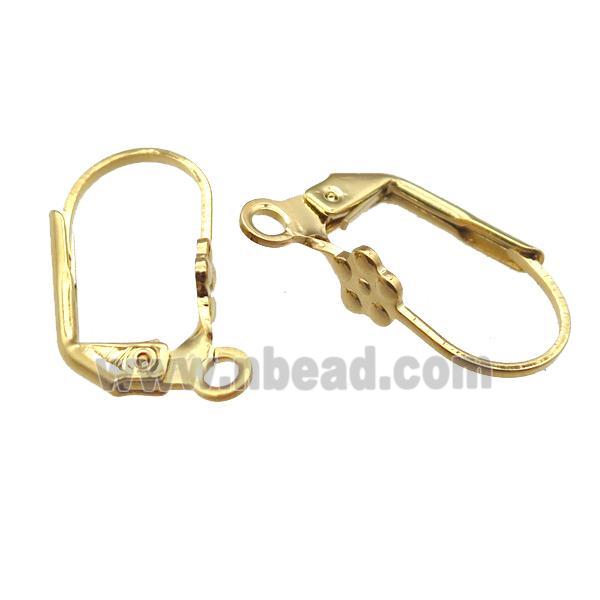 stainless steel Leaveback Earrings, gold plated