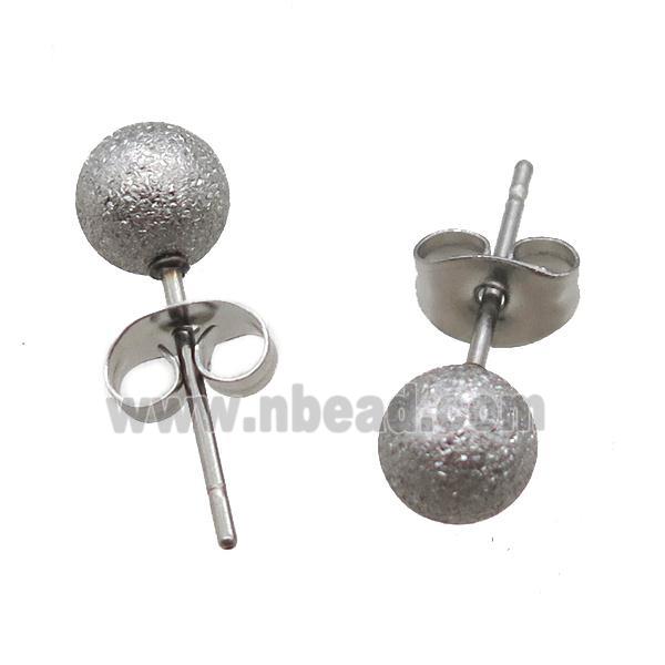 matte stainless steel Studs Earrings