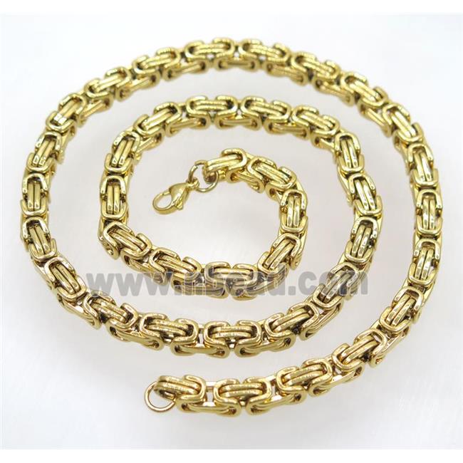 stainless steel necklace, gold plated