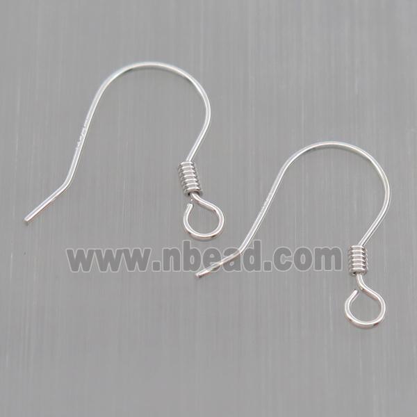 Sterling Silver hook Earrings, platinum plated