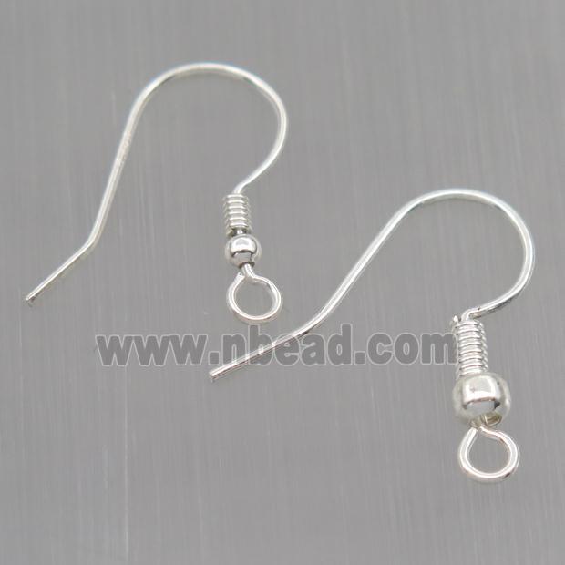 Sterling Silver hook Earrings, platinum plated