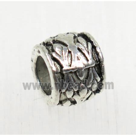 tibetan silver alloy tube beads, non-nickel